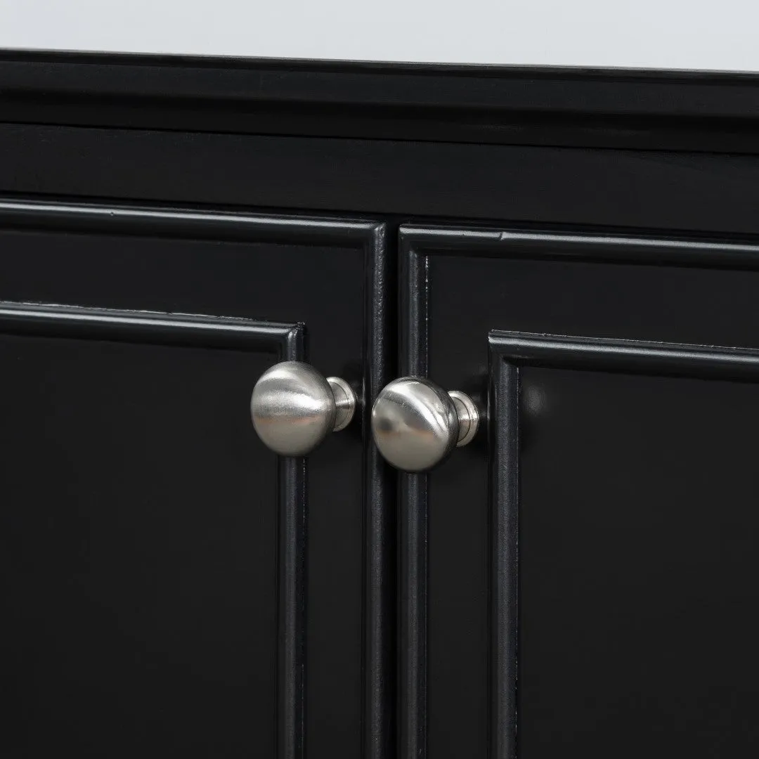 30" Bathroom Vanity Base, No Sink, Multi-Functional Cabinet w/ Doors & Drawer, Solid Frame, MDF Board, Black