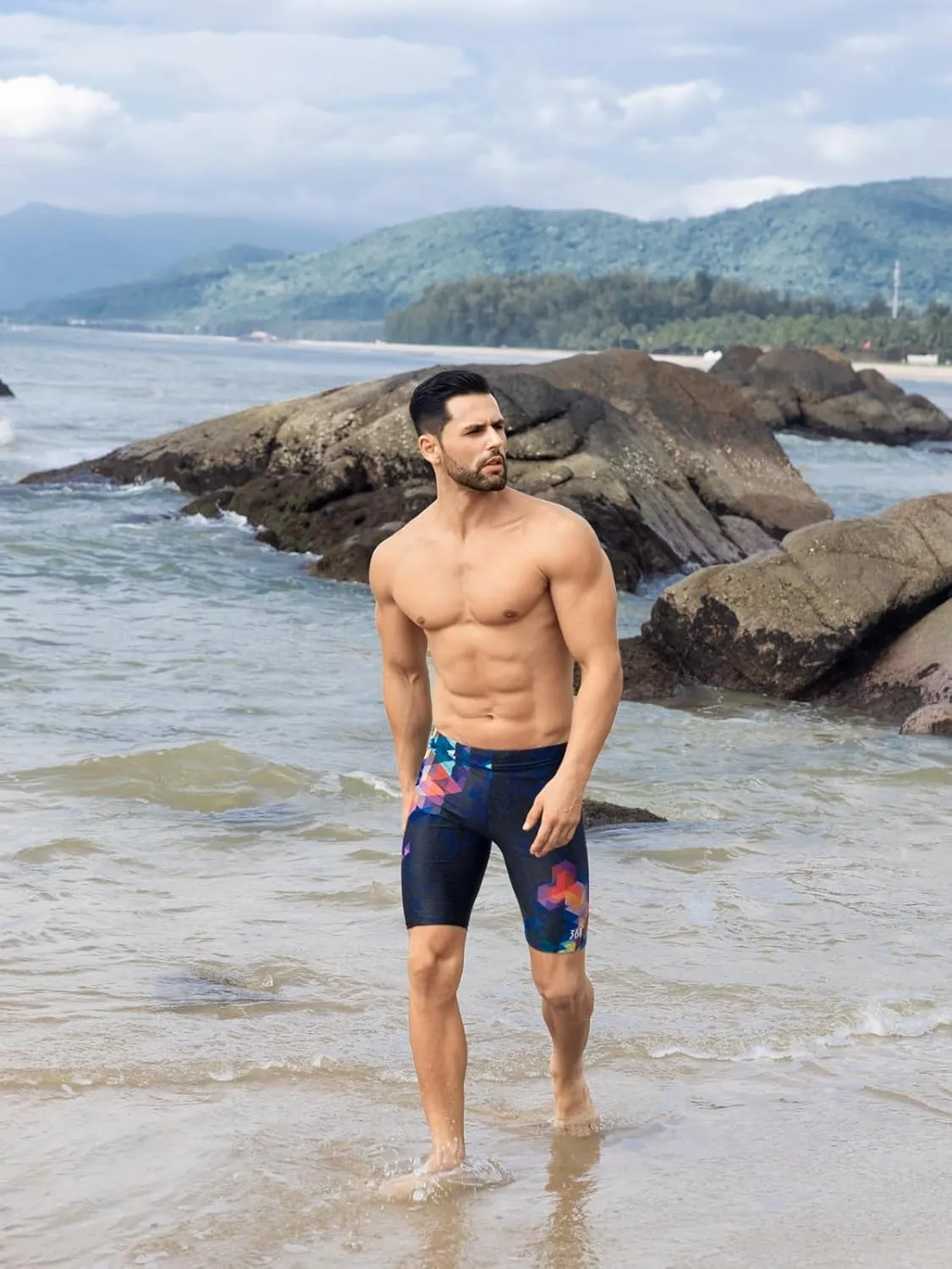361 Swim Jammers for Men, Pro Racing Training Swimsuit, Chlorine Resistant Endurance Mens Swim Suit Swimwear Tech Pant