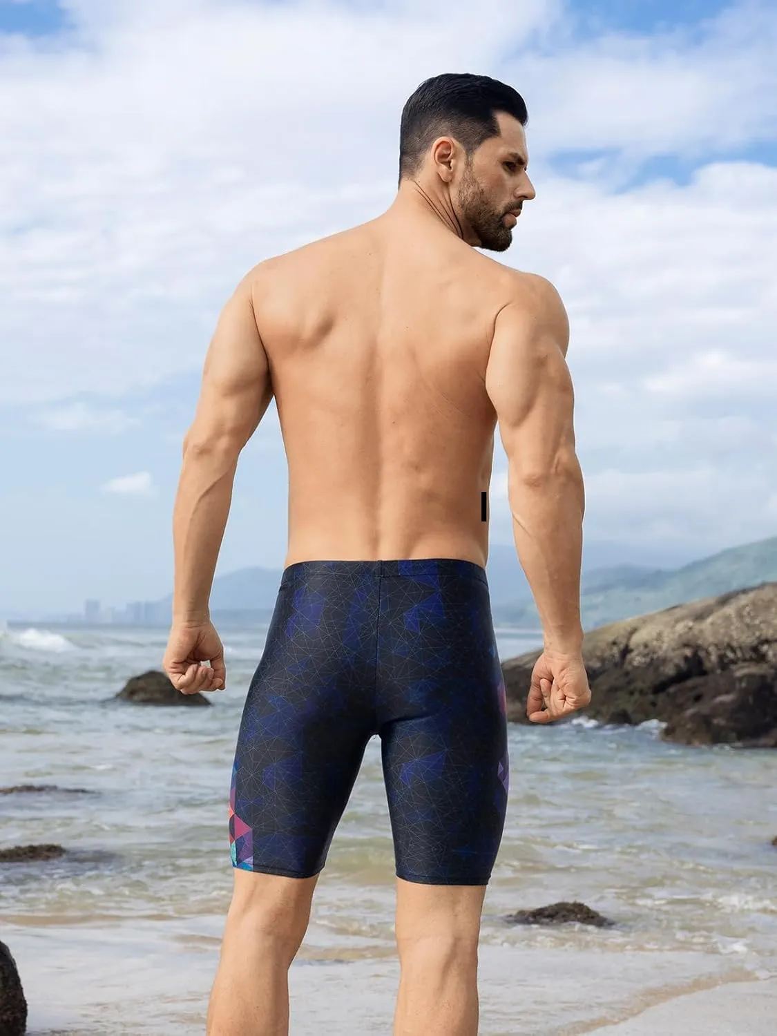 361 Swim Jammers for Men, Pro Racing Training Swimsuit, Chlorine Resistant Endurance Mens Swim Suit Swimwear Tech Pant