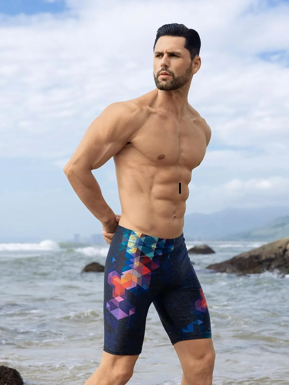361 Swim Jammers for Men, Pro Racing Training Swimsuit, Chlorine Resistant Endurance Mens Swim Suit Swimwear Tech Pant