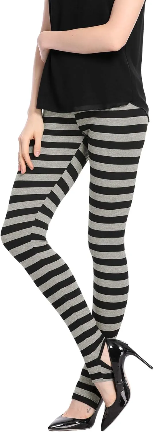 Allegra K Women's Leggings Printed High Waist Elastic Waistband Party Yoga Stirrup Pants