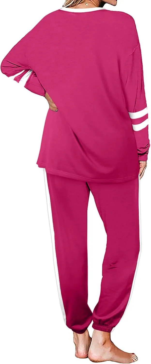 Aloodor Sweatsuit for Women 2 Piece Outfits for Womens Crewneck Sweatshirts Pullover