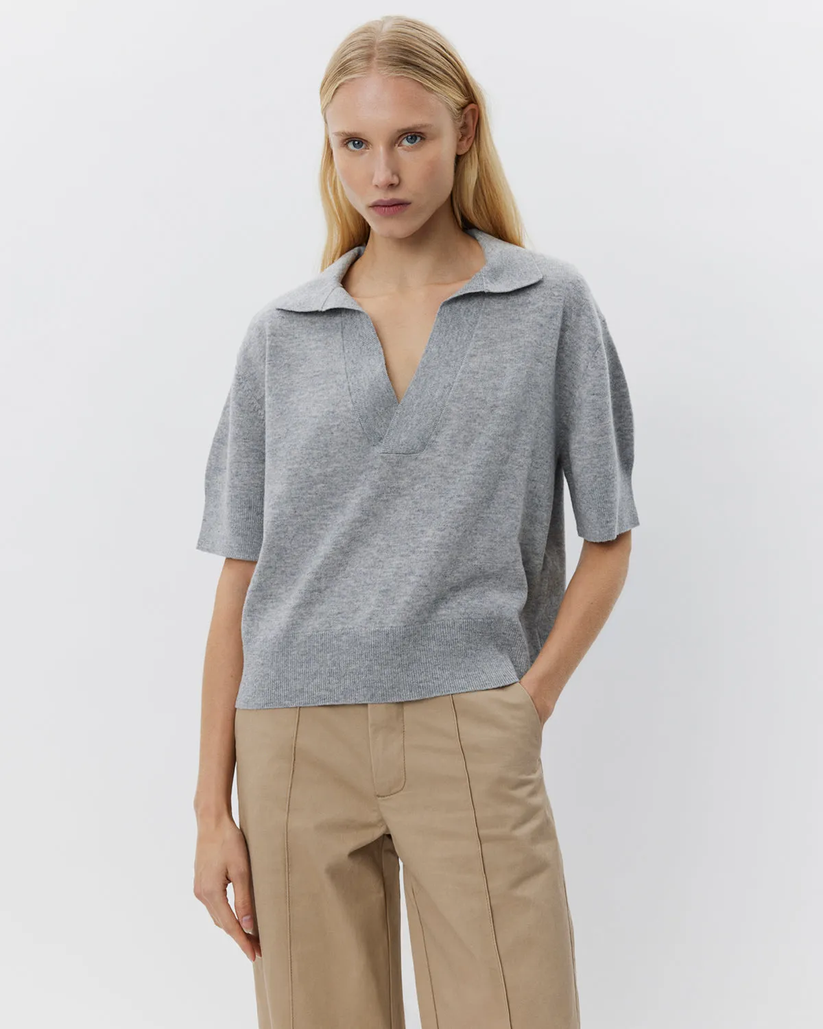 AMALYSW BLOUSE - Grey melange