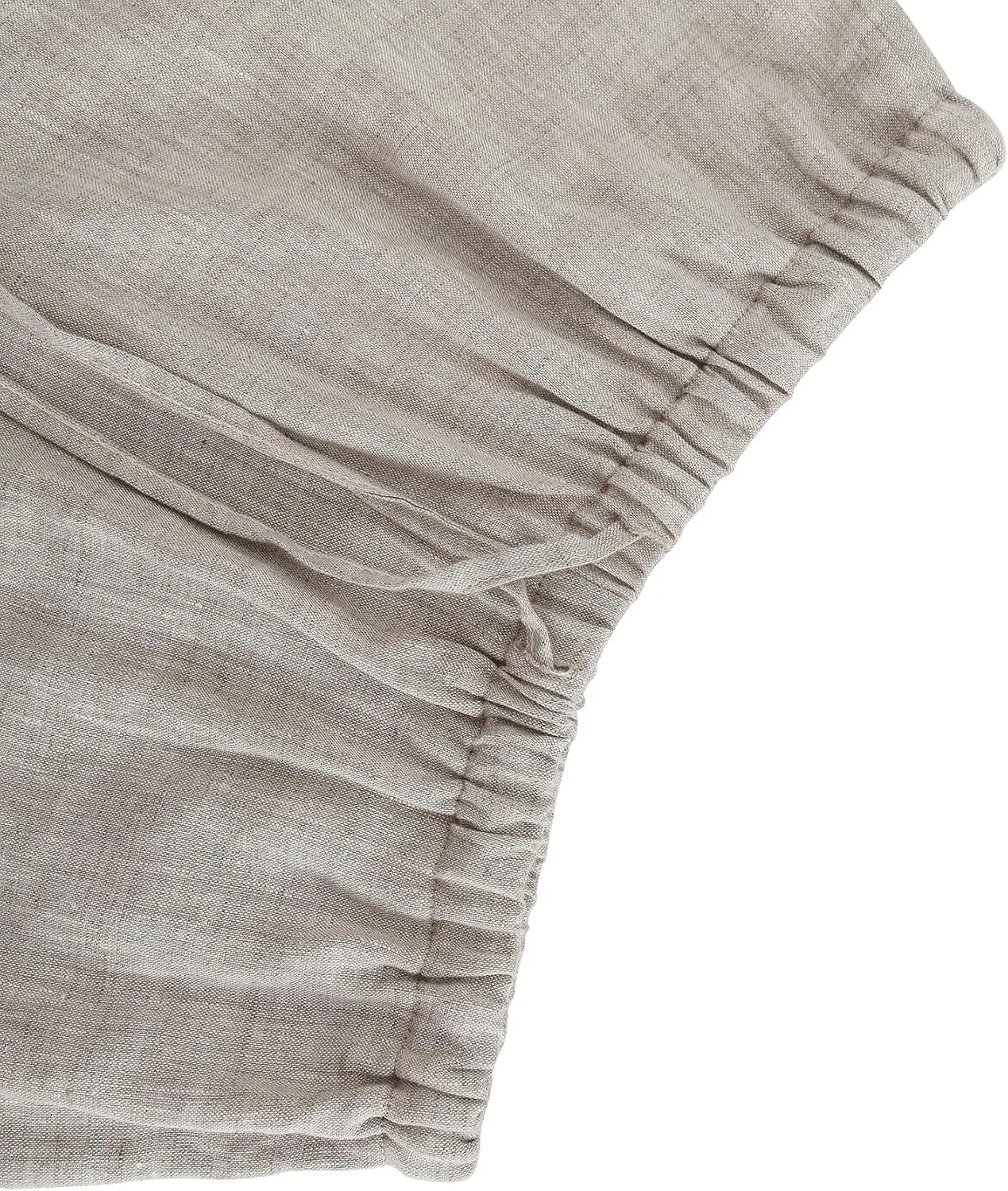Amazhiyu Womens Pure Linen Flowy Wide Leg Pants with Pockets Summer Drawstring Trouser