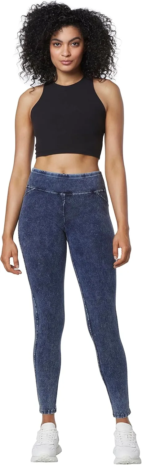Andrew Marc Women's Faux Denim Cropped Legging, Regular and Plus Sizes