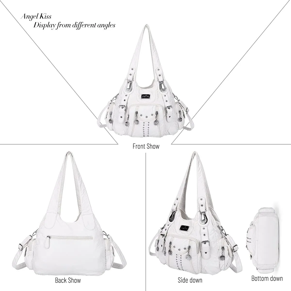 Angel Kiss Purses for Women Soft PU Leather Large Hobo Bags for Women Shoulder Bag