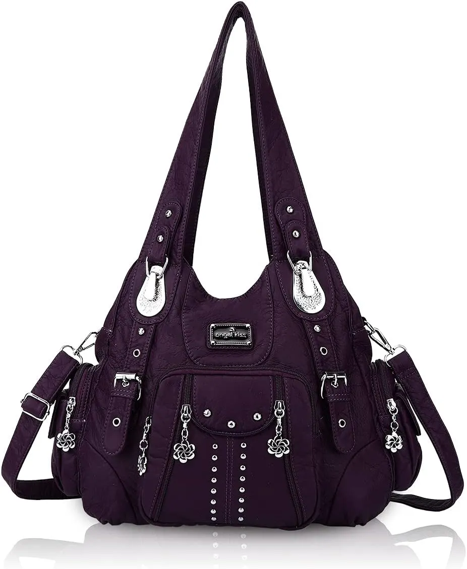 Angel Kiss Purses for Women Soft PU Leather Large Hobo Bags for Women Shoulder Bag