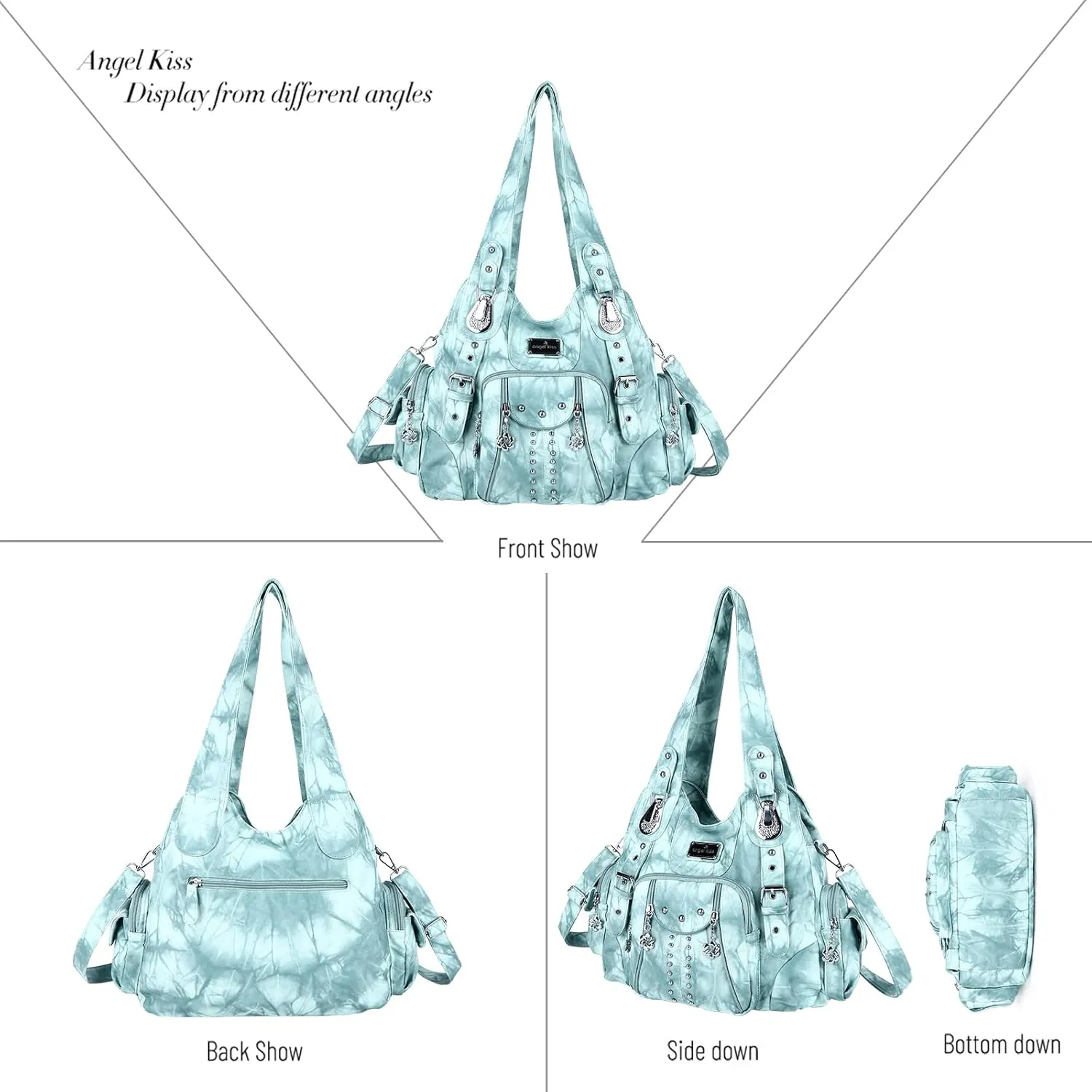 Angel Kiss Purses for Women Soft PU Leather Large Hobo Bags for Women Shoulder Bag