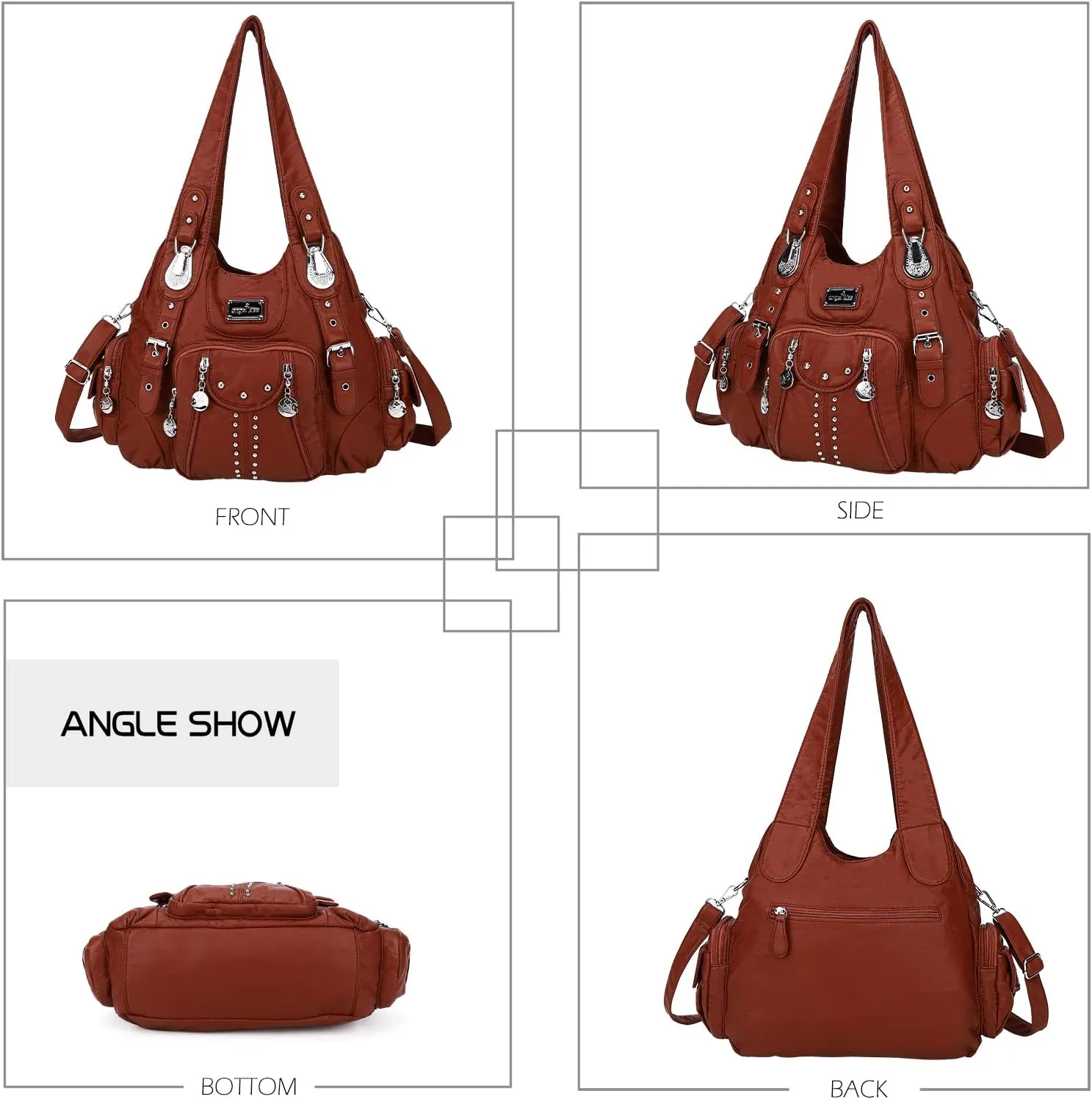 Angel Kiss Purses for Women Soft PU Leather Large Hobo Bags for Women Shoulder Bag