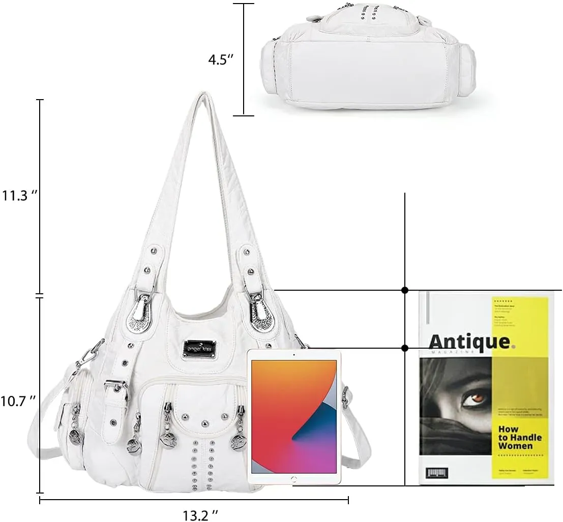 Angel Kiss Purses for Women Soft PU Leather Large Hobo Bags for Women Shoulder Bag