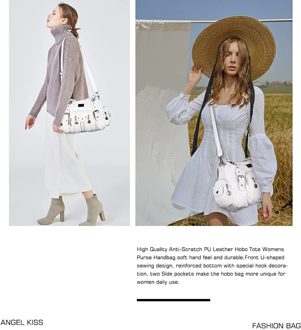 Angel Kiss Purses for Women Soft PU Leather Large Hobo Bags for Women Shoulder Bag