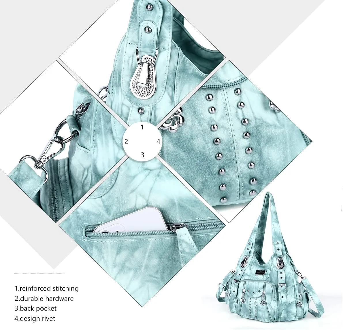 Angel Kiss Purses for Women Soft PU Leather Large Hobo Bags for Women Shoulder Bag