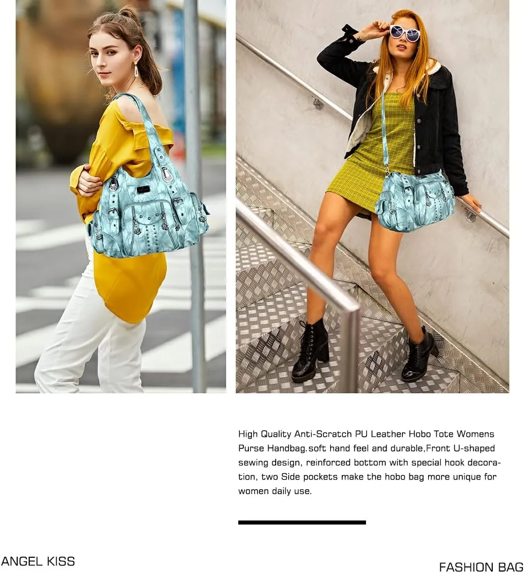 Angel Kiss Purses for Women Soft PU Leather Large Hobo Bags for Women Shoulder Bag