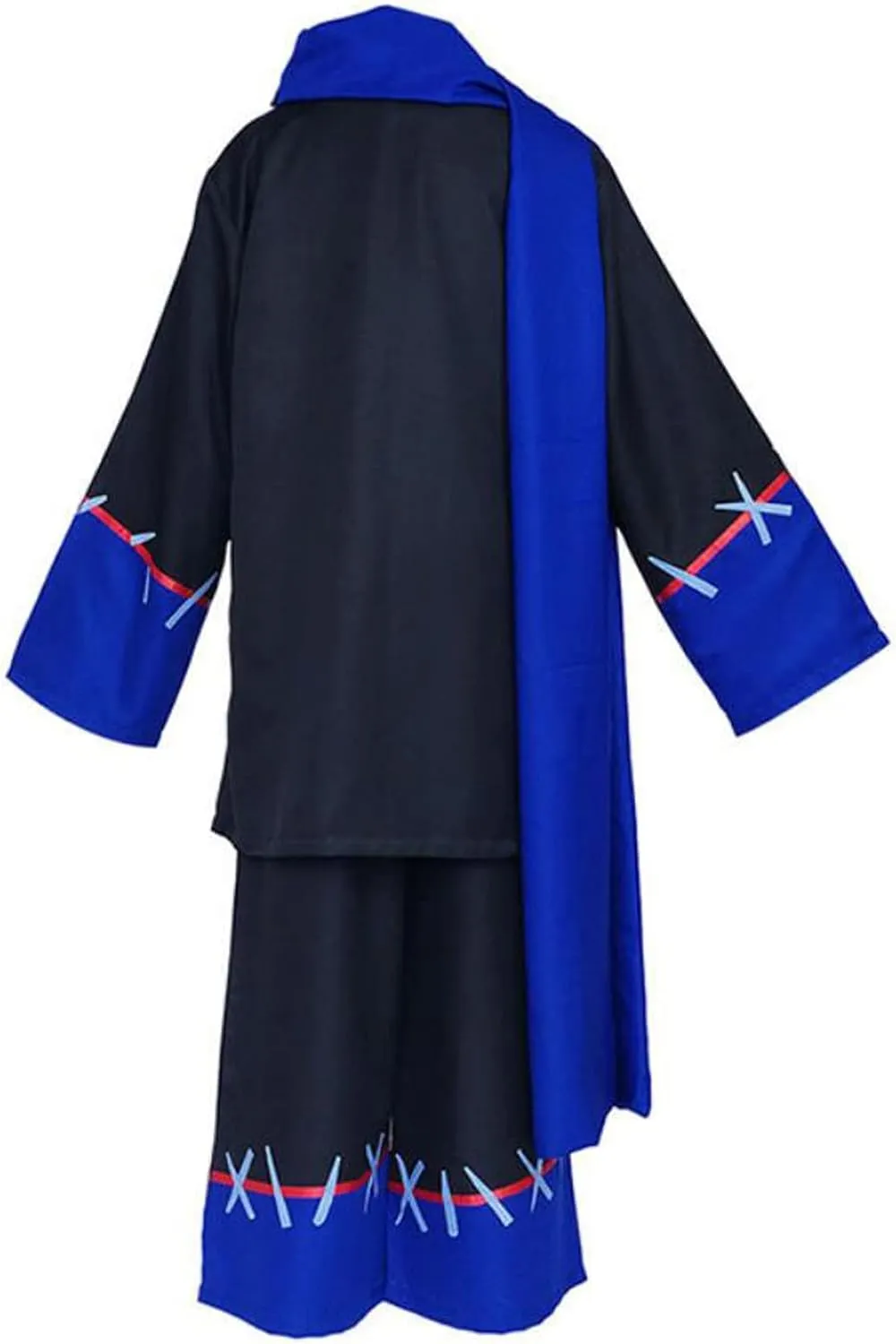Anime Cosplay Costume Sans Black Cloak Coat Pants Scarf Mens Womens Suit Uniform Halloween