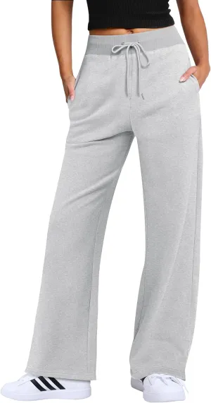 ANRABESS Women's Sweatpants Straight Leg High Waist Casual Drawstring Sweat Pants Workout Athletic Joggers with Pockets