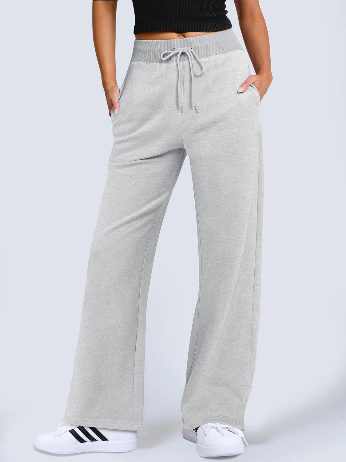 ANRABESS Women's Sweatpants Straight Leg High Waist Casual Drawstring Sweat Pants Workout Athletic Joggers with Pockets