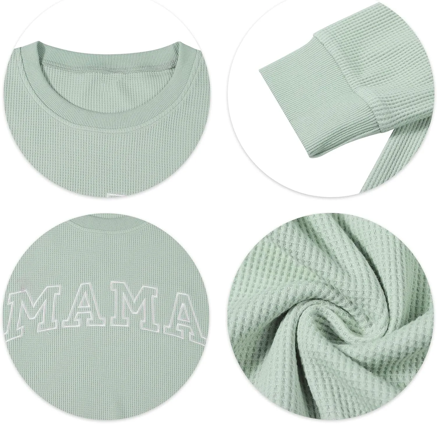 ASTANFY Womens Crewneck Sweatshirt Mama Letter Print Long Sleeve Loose Fashion Pullover Top