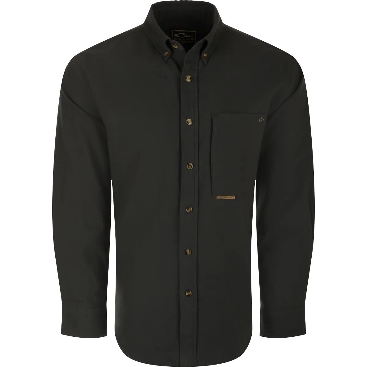 Autumn Brushed Twill Solid Button-Down Long Sleeve Shirt