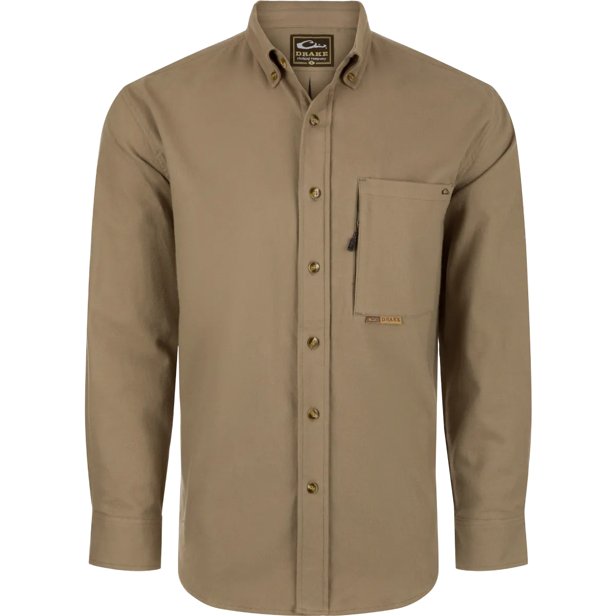 Autumn Brushed Twill Solid Button-Down Long Sleeve Shirt
