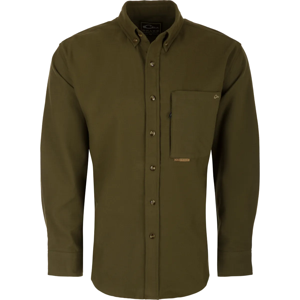 Autumn Brushed Twill Solid Button-Down Long Sleeve Shirt