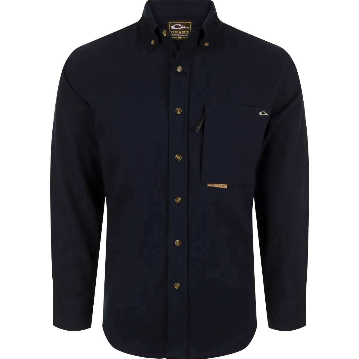 Autumn Brushed Twill Solid Button-Down Long Sleeve Shirt