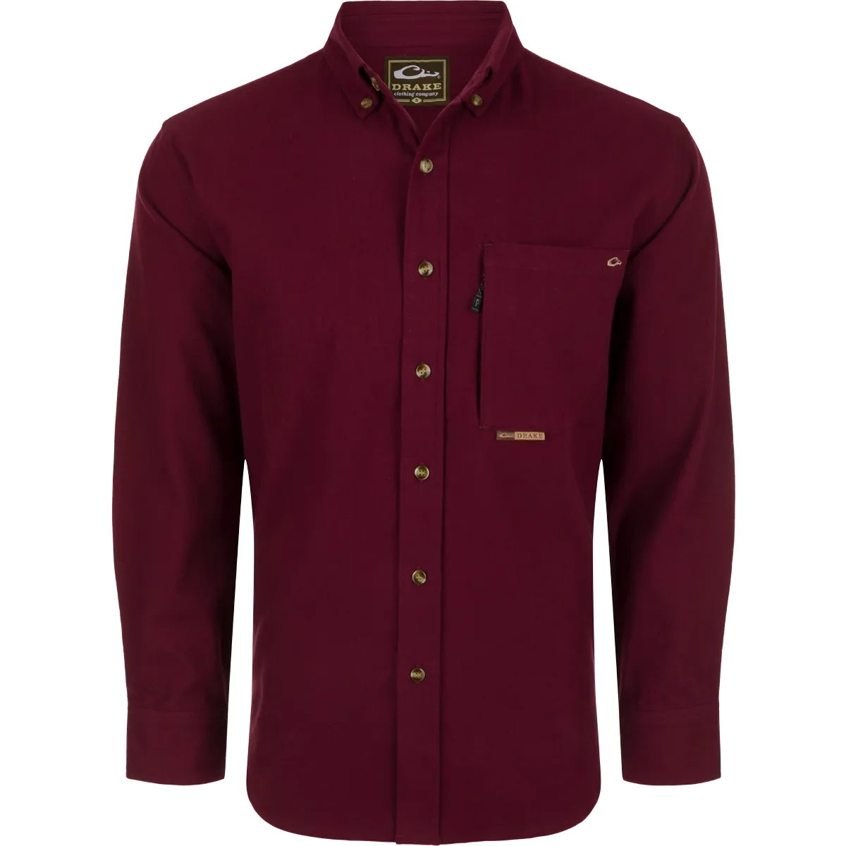 Autumn Brushed Twill Solid Button-Down Long Sleeve Shirt