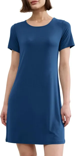 BAMBOO COOL Nightgowns for Women Sleepshirts Cute Short Sleeve Dress Pajamas Women's Soft Sleepwear