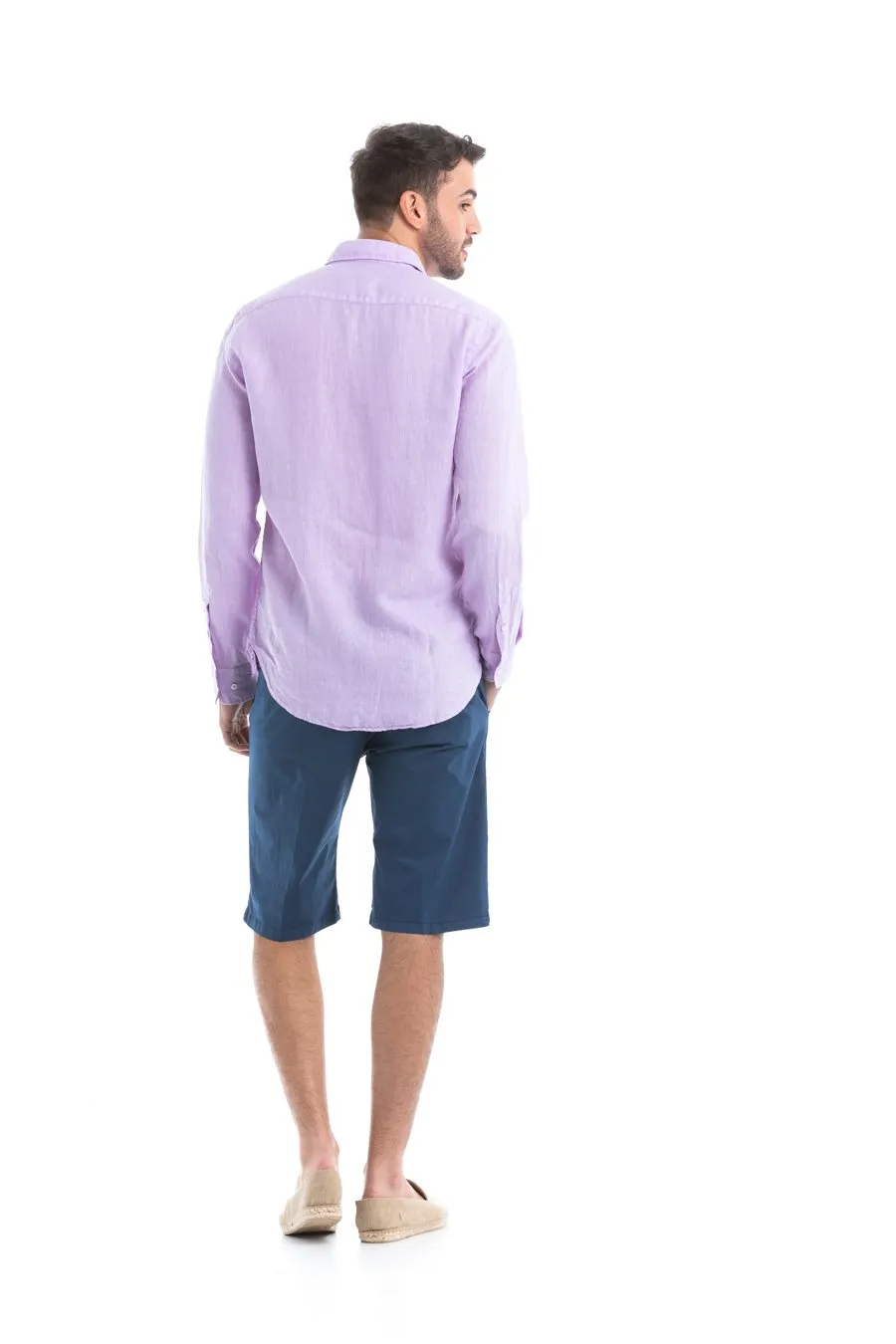 basic linen shirt light lilac