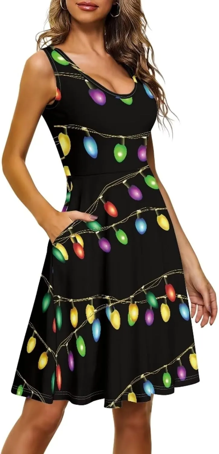 Belidome Tank Dress for Women Sleeveless A-line Plus Size XS-4XL Loose Fit Soft Comfy Lightweight