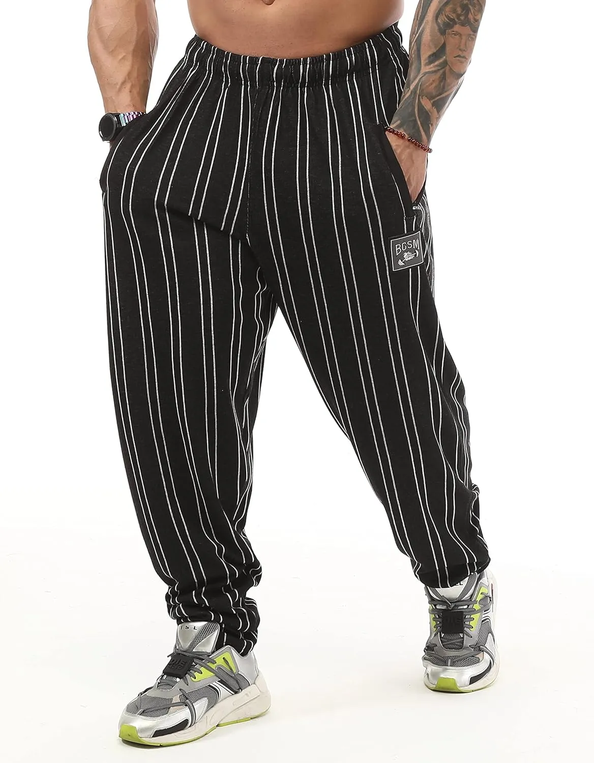 BIG SAM SPORTSWEAR COMPANY Men's Chain Pattern Baggy Workout Sweatpants