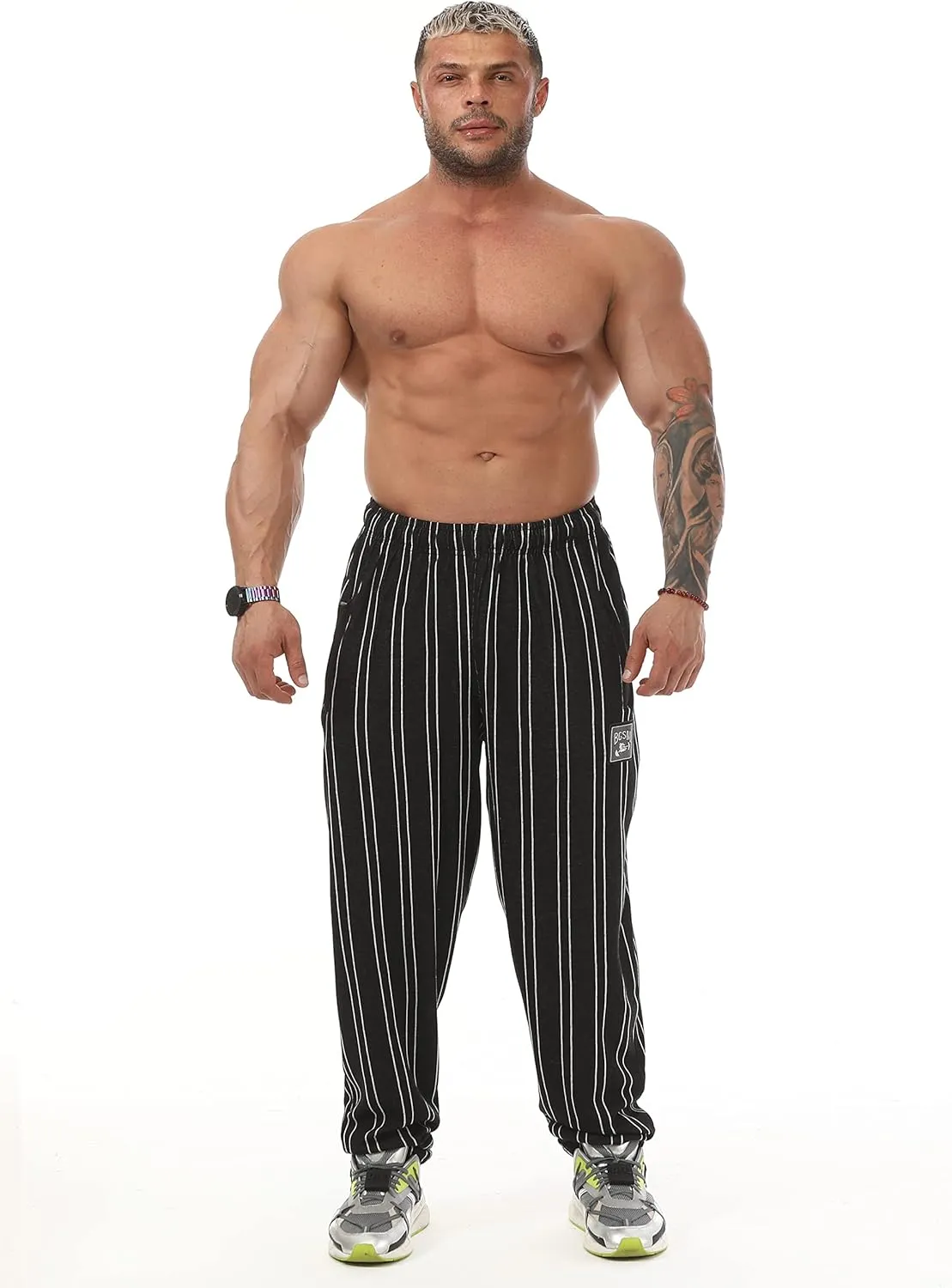 BIG SAM SPORTSWEAR COMPANY Men's Chain Pattern Baggy Workout Sweatpants