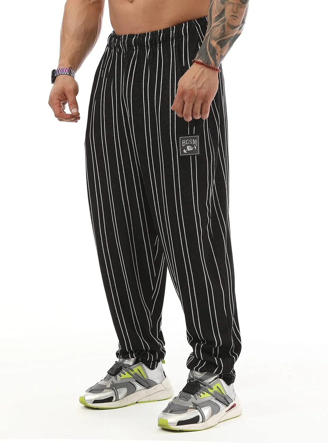 BIG SAM SPORTSWEAR COMPANY Men's Chain Pattern Baggy Workout Sweatpants