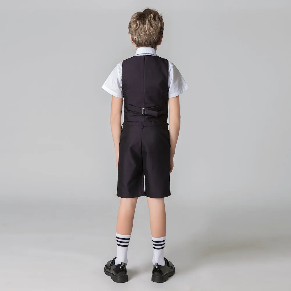 Black Red Outfit Formal Summer 4 Piece Kids Boys Suit
