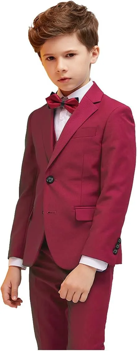 Boy Suits 5 Piece Slim Fit Suit for Kids Toddler Formal Set Wedding Ring Bearer Outfit
