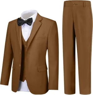 Boy Suits 5 Pieces Formal Suit Set with Adjustable Waist Kids Dress Suit for Wedding Prom