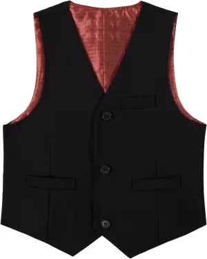 Boys Formal Suit Vest Solid Vest for Toddler Kids Formal Wedding Outfit