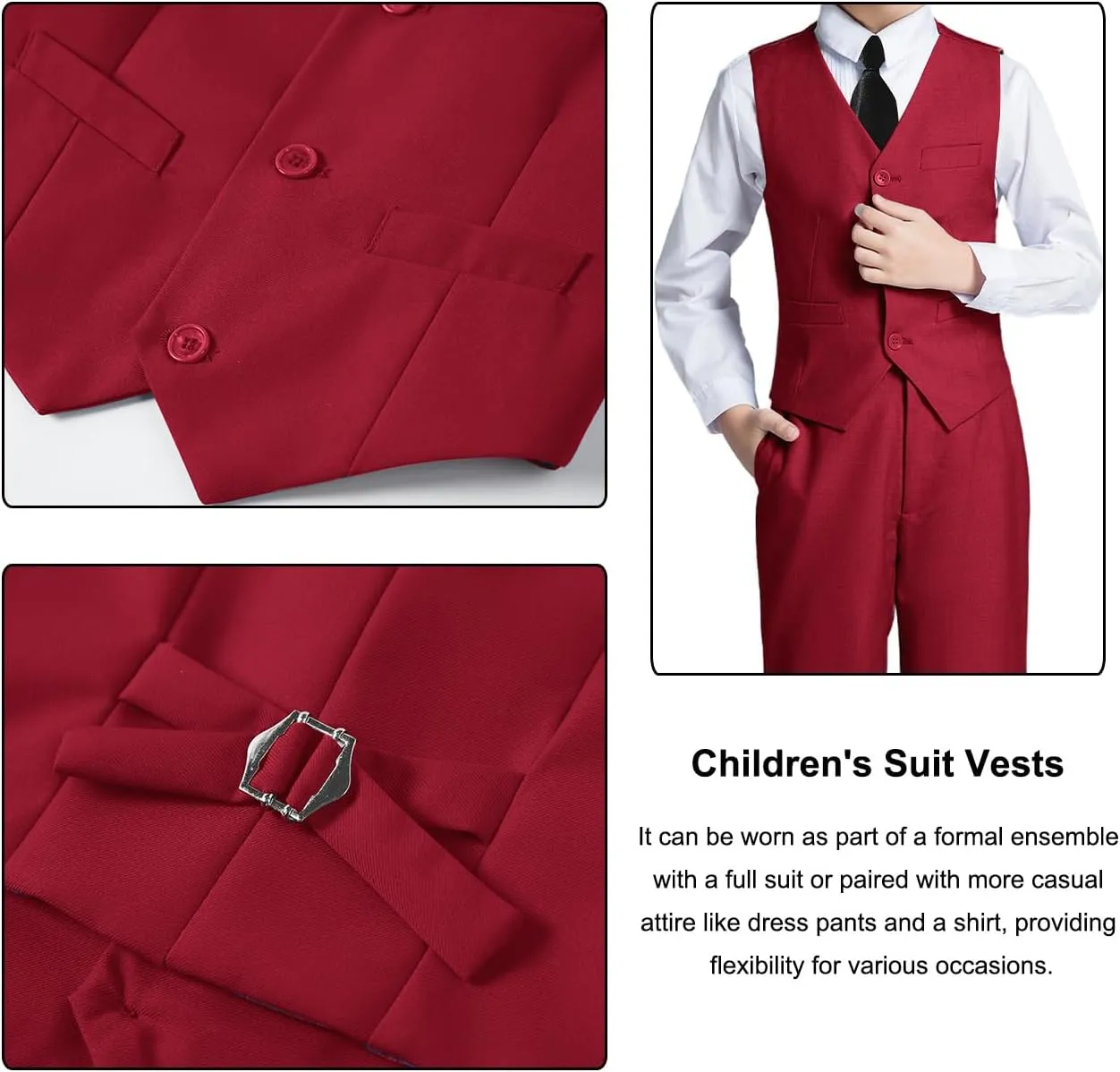 Boys Suit for Kids Teens Formal 5 Piece Tuxedo Suit Set