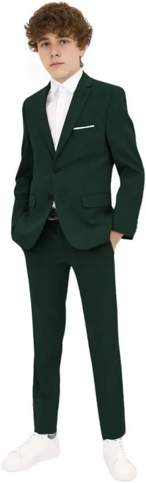Boys Suit Slim Fit Tuxedo Set Prom Suits for Teen Boys Wedding Party Outfit 2 Piece Blazer Pants Set