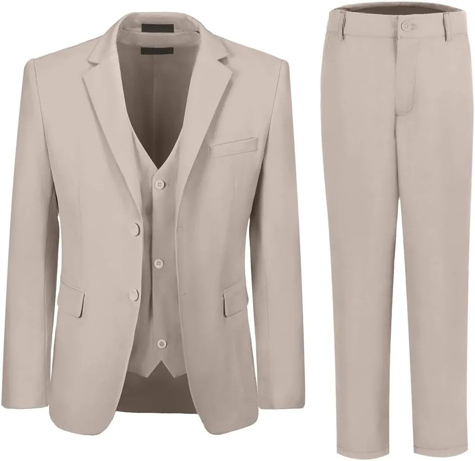 Boys Suits 3 Piece Slim Fit Suit Set Dresswear Ring Bearer Outfit for Boy