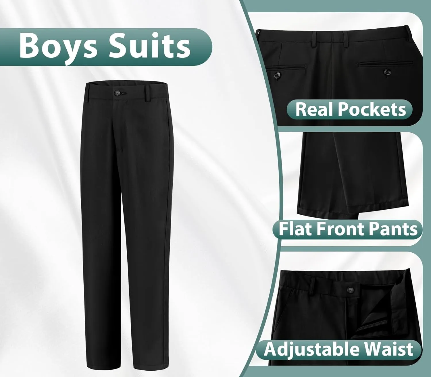 Boys Suits 3 Piece Slim Fit Suit Set Dresswear Ring Bearer Outfit for Boy