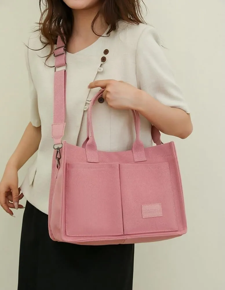 Canvas Tote Bag Purses for Women Large Canvas Work Shoulder Bags Casual Crossbody Purse for Travel Daily