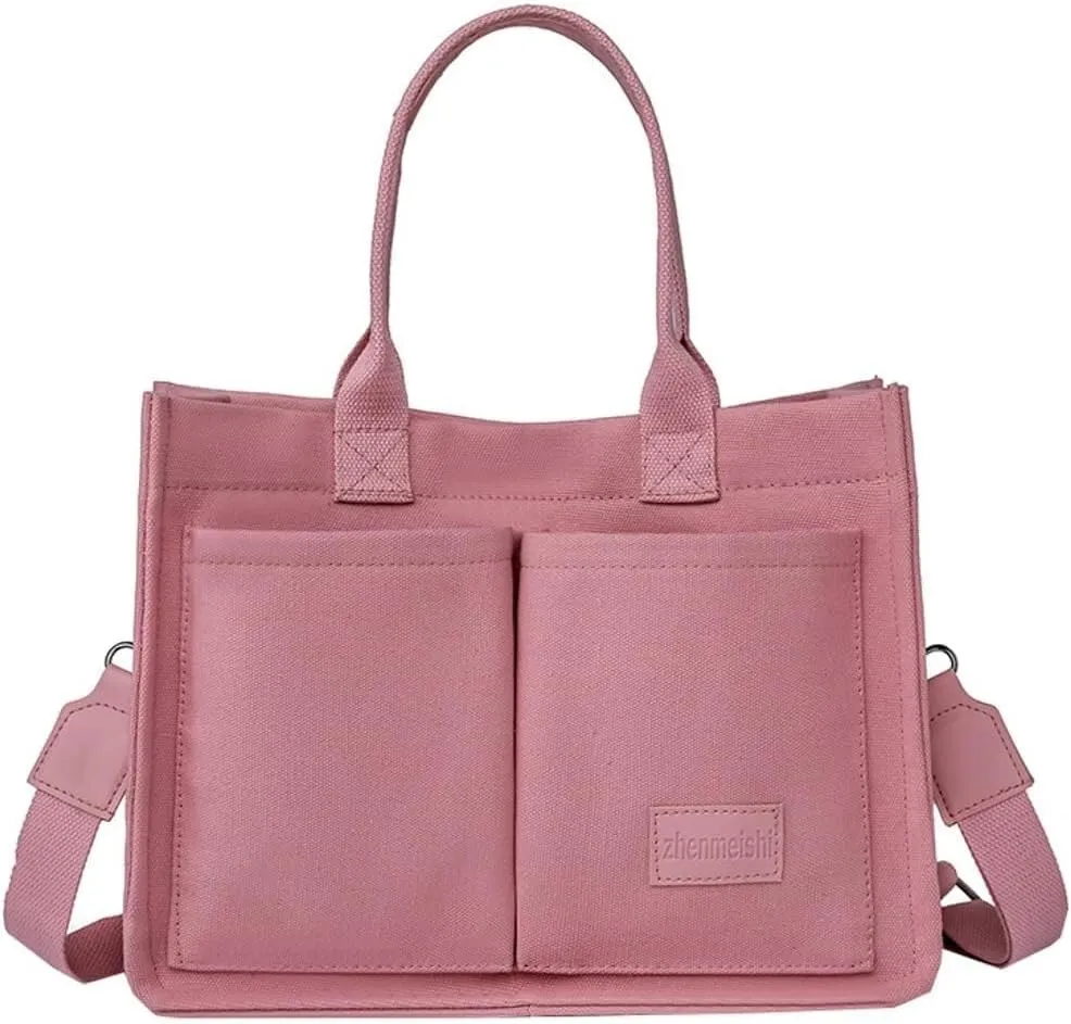 Canvas Tote Bag Purses for Women Large Canvas Work Shoulder Bags Casual Crossbody Purse for Travel Daily