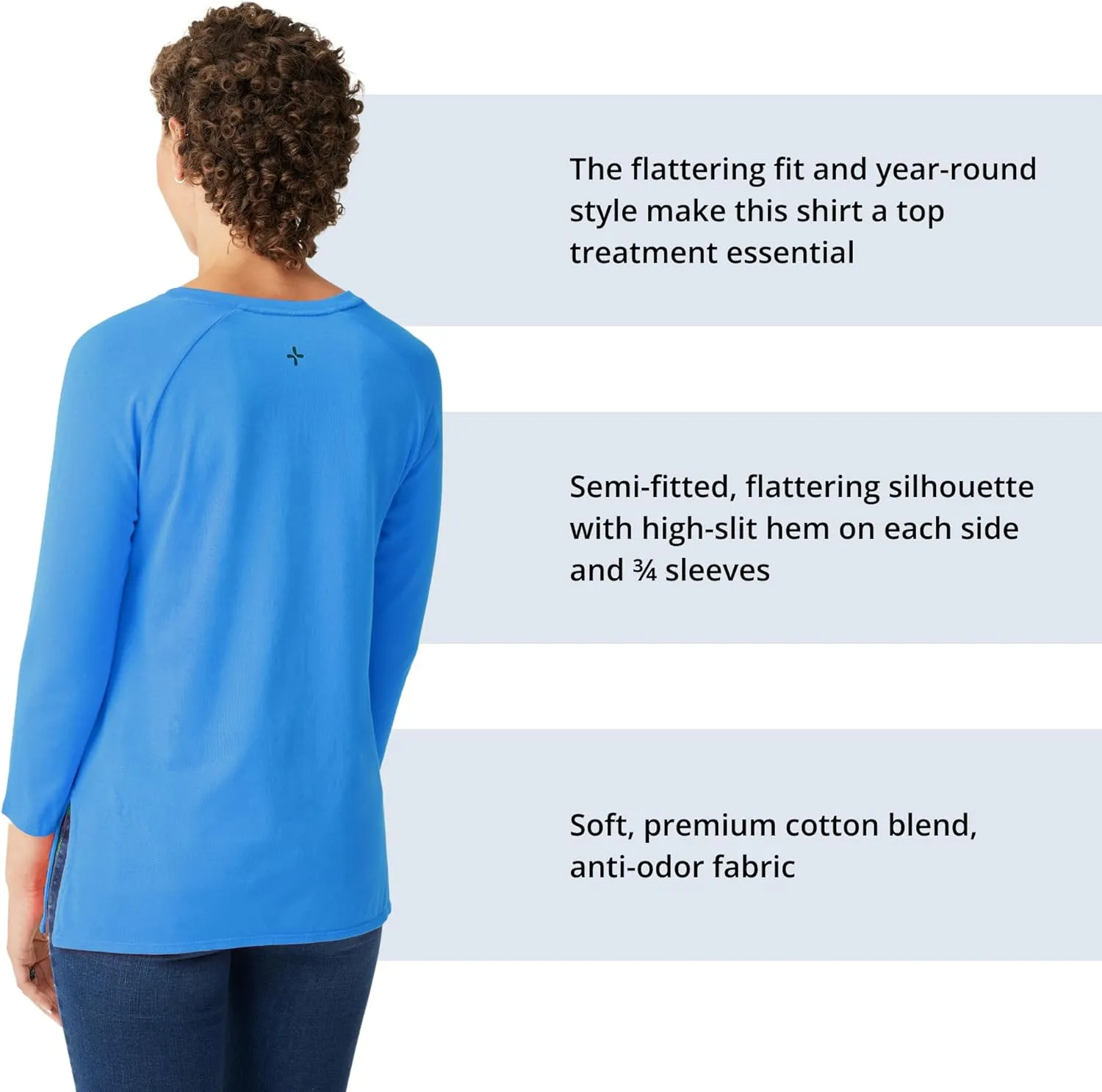 Care Wear Womens Long-Sleeve Chest Port Access Shirt  Womens Long-Sleeve Shirt with Port Access for Central Line