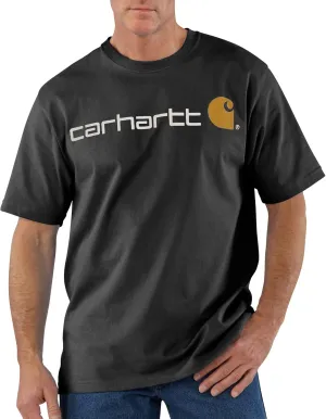 Carhartt Men's Big & Tall Loose Fit Heavyweight Short-Sleeve Logo Graphic T-Shirt, Black, 4X-Large