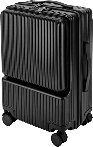 Carry On Luggage with Wheels, 20-Inch Carry On Suitcase PC Harshell Spinner Luggage with TSA Lock/USB Port/Stickers, Portable Noble Travel Suitcase Boarding Suitcase for Business or Trip