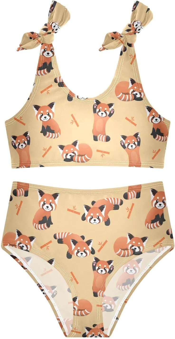 CaTaKu Girls Swimsuits Two Piece Swimwear Cute Bikini Set Tankini Hawaiian Beach Sport Bathing Suit for Girls Size 3-12T
