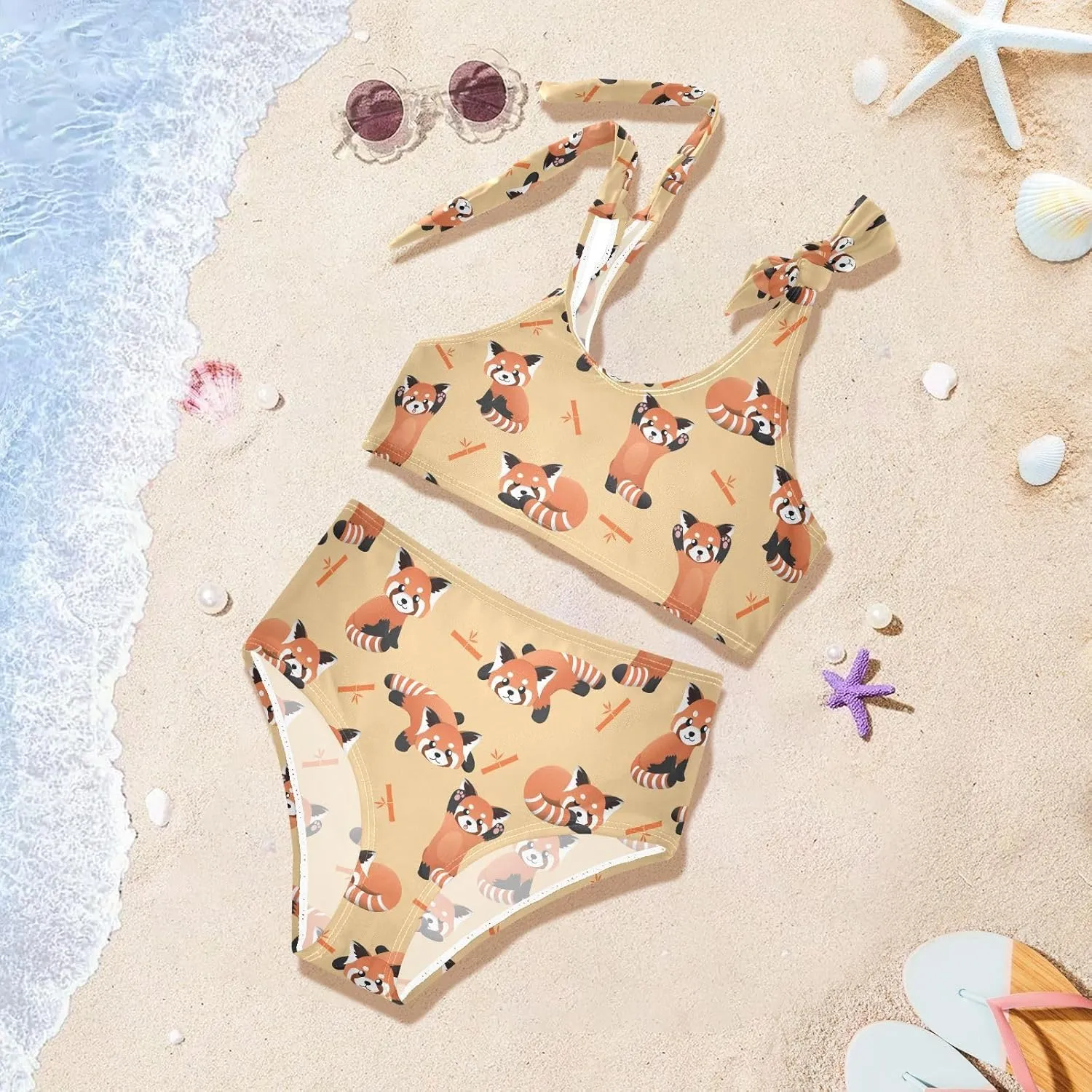 CaTaKu Girls Swimsuits Two Piece Swimwear Cute Bikini Set Tankini Hawaiian Beach Sport Bathing Suit for Girls Size 3-12T