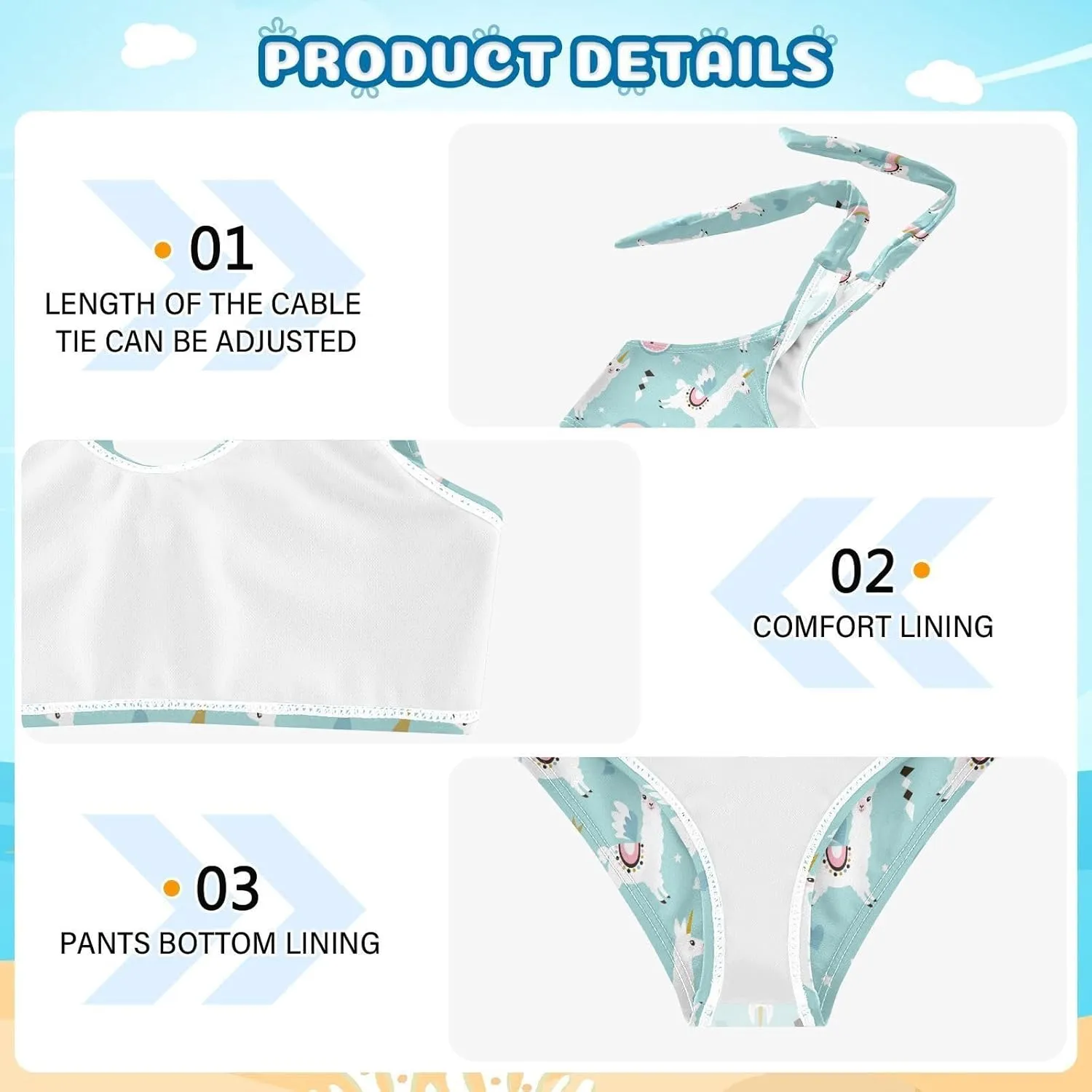 CaTaKu Girls Swimsuits Two Piece Swimwear Cute Bikini Set Tankini Hawaiian Beach Sport Bathing Suit for Girls Size 3-12T