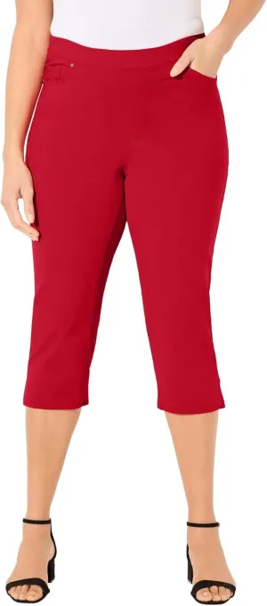 Catherines Women's Plus Size The Knit Jean Capri (with Pockets)