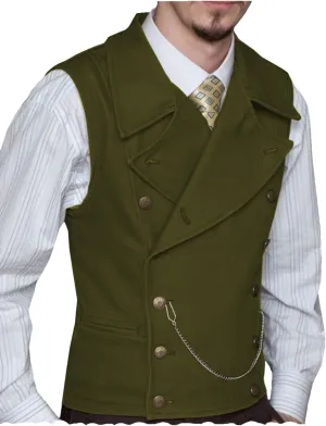 Ceehuteey Mens Suit Suede Double Breasted Vest Classic Groomsmen Wedding Waistcoat Leather Big Lapel